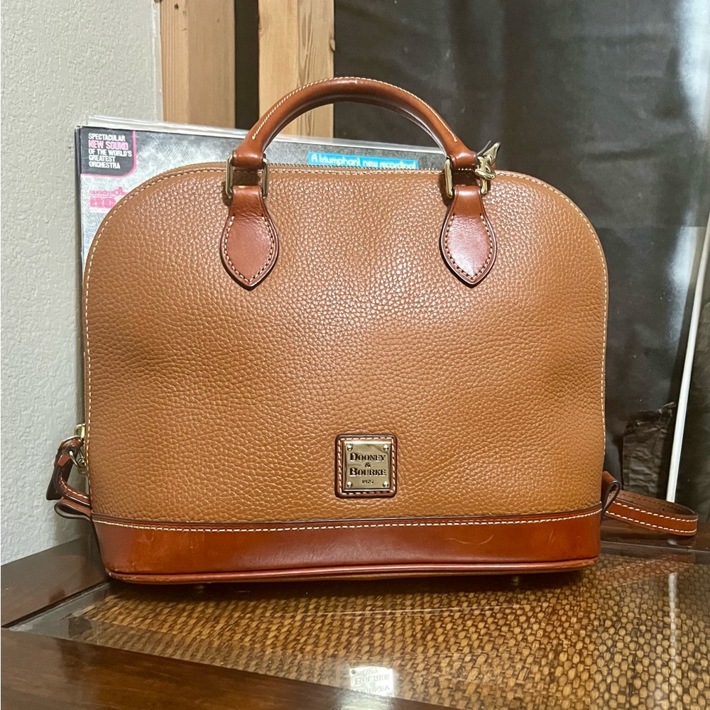Dooney & Bourke Brown Leather Dome Satchel
